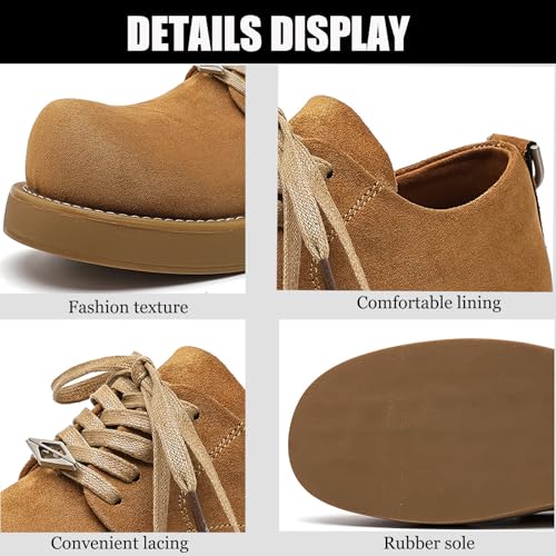 Big Toe Oxford Shoes for Men's Suede Platform Chunky Heel Wide Toe Dress Shoes Winter Plus Lace-Up Comfort Business Formal Derby Shoes for Work Party4