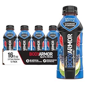 BODYARMOR Sports activities Drink Sports activities Beverage, Blended Berry, Pure Flavors With Nutritional vitamins, Potassium-Packed Electrolytes, Good For Athletes, 16 Fl Oz (Pack of 12)