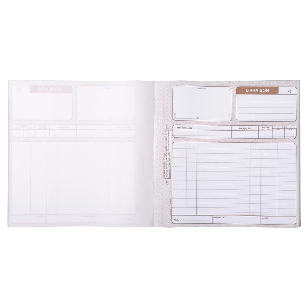 Le Dauphin - Réf. 1163D - Lot de 5 manifolds LIVRAISONS - papier autocopiant - triplicata (1 original et 2 copies) - 50 feuilles - format 21 x 21 cm - couverture vernie