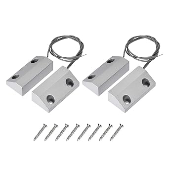 uxcell Rolling Door Contact Magnetic Reed Switch Alarm with 2 Wires for N.C. Applications MC-56 2pcs