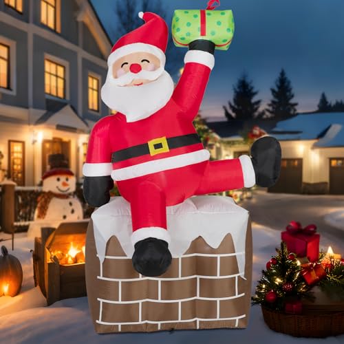 Holiday Time 8ft Santa Claus in Chimney Inflatable