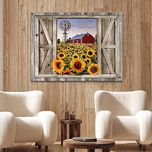 Parylore Sunflower Wall Art Canvas Print Rustic Wall Decor Sunflower Field Red Barn And Windmill Painting Framed Modern Artwork for Living Room Bedroom Bathroom Office Home Decor 12x16 In Parylore Sunflower Wall Art Canvas Print Rustic Wall Decor Sunflower Field Red Barn And Windmill Painting Framed Modern Artwork for Living Room Bedroom Bathroom Office Home Decor 12×16 In