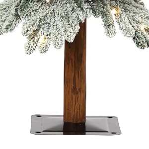 Hautedecorlightlyflockedalpinetreewithwoodpoleandwarmwhitebatteryoperatedledlightswithtimer4foot  Urban Country Home Decor Haute decor lightly flocked alpine tree with wood pole and warm white battery operated led lights with timer 4 foot  urban country home decor
