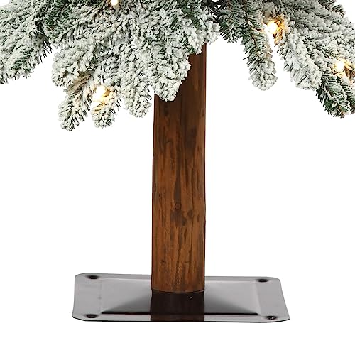 Hautedecorlightlyflockedalpinetreewithwoodpoleandwarmwhitebatteryoperatedledlightswithtimer4foot  Urban Country Home Decor Haute decor lightly flocked alpine tree with wood pole and warm white battery operated led lights with timer 4 foot  urban country home decor