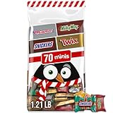 SNICKERS, TWIX, MILKY WAY & 3 MUSKETEERS Minis Milk Chocolate Candy Variety Pack, Individually Wrapped Christmas Candy Stocking Stuffers, 70 Ct Bulk Bag