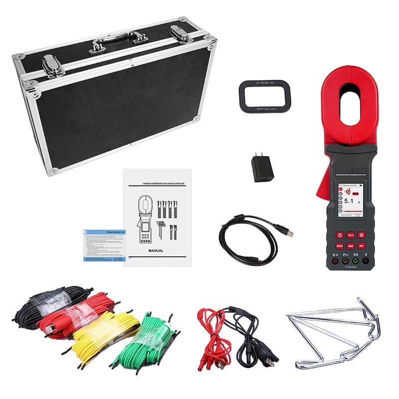 Clamp Earth Resistance Tester Meter 20kΩ 9999kΩm Ground Pile Type Clamp Tester For Earth Resistance Measurement,Loop Resistance Measurement,Soil Resistivity Measurement,Earth Voltage Measurement