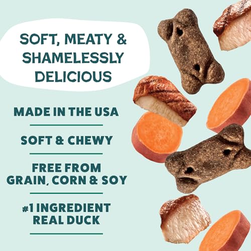 Image of Shameless Pets Soft & Chewy Dog Treats, Lucky Ducky Meaty Tenders, 8oz - Real Duck is 1st Ingredient - Grain Free, No Corn or Soy - Digestive Support - for Small, Medium & Large Dogs
