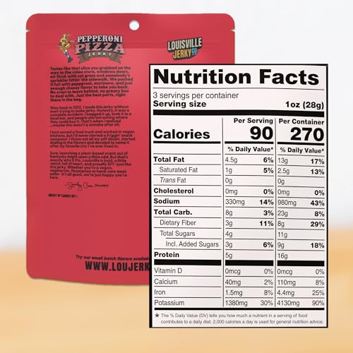 Image of Louisville Jerky Co. Pepperoni Pizza Vegan Jerky, 3 oz, 3-Pack