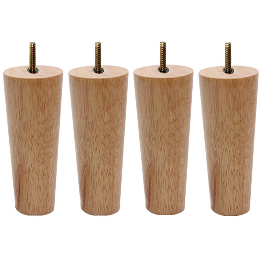 4X Conical Furniture Legs,Oak Table Legs,Wood Color Sofa Legs,Mid-Century Modern Bed Legs,M10 Bolt,for DIY Desk,Cupboard,Sofa Chair,Coffee Table,Easy to Install(20cm/7.87in)