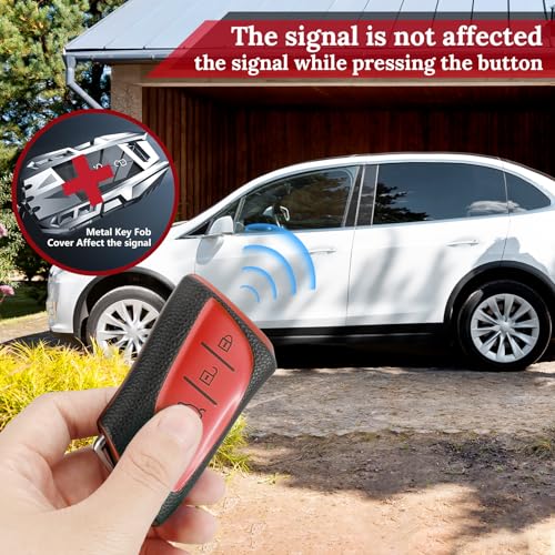 Image of Key Fob Cover for Lexus, Braided Loop Keychain Accessory, Red | Wear-resistant TPU shell, short PU braided loop, daily splash, scratch and drop protection, normal signal use, easy setup