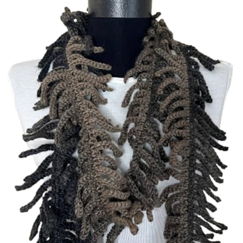Fern Leaf Crochet Necklace Scarf3