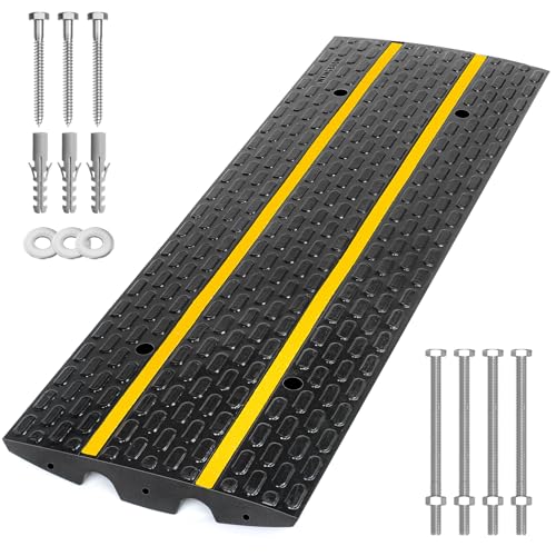 WKINGBOOM Rubber Driveway Ramps, Heavy Duty 66139lbs Weight Capacity Low Profile Car Ramps, Threshold Ramp for Loading Dock, Garage, Sidewalk, Truck, Scooter, Bike, Motorcycle & Wheelchair