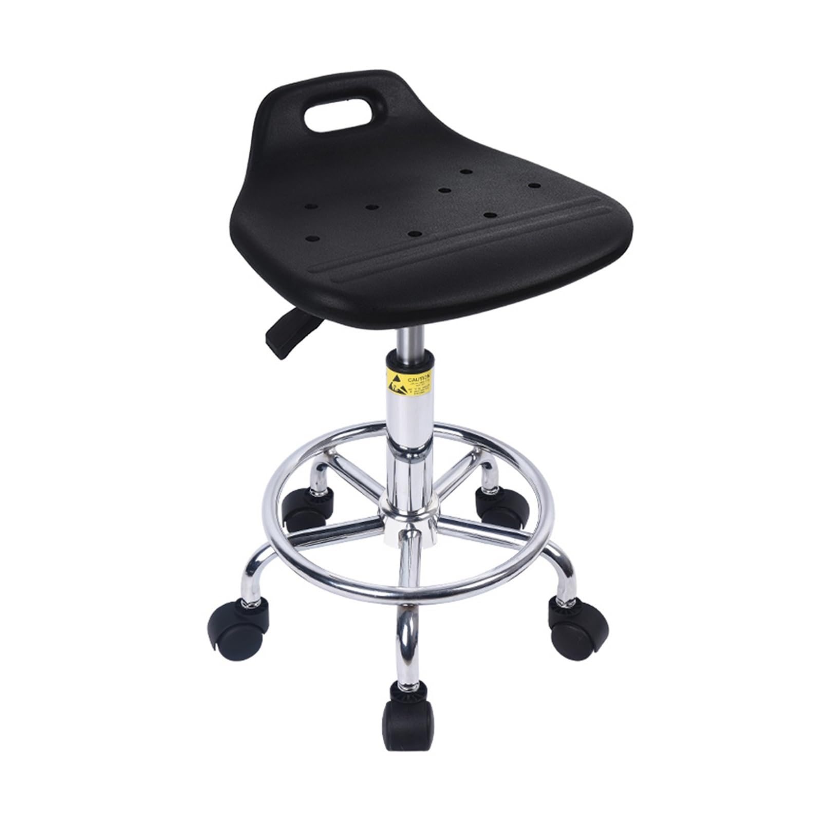 Sgabello regolabile con manici e ruote per negozio di chitarra, laboratorio, tatuaggi, banco da lavoro medico, girevole a 360°, altezza regolabile (50 70 cm), un colore 60