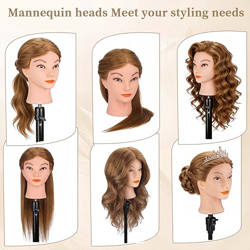 TopDirect 18" Real Hair Mannequin Head for Hair Styling
