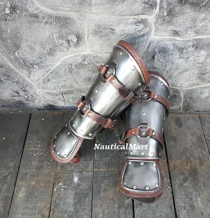 Witcher Bracers, LARP Armor, Halloween Fantasy Cosplay, Steel & Leather Medieval Arm Guard Armor - Image 3