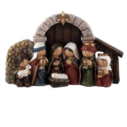 Mistero Belen per bambini 1 pezzo colore resina dipinta a mano 25 x 16 h cm