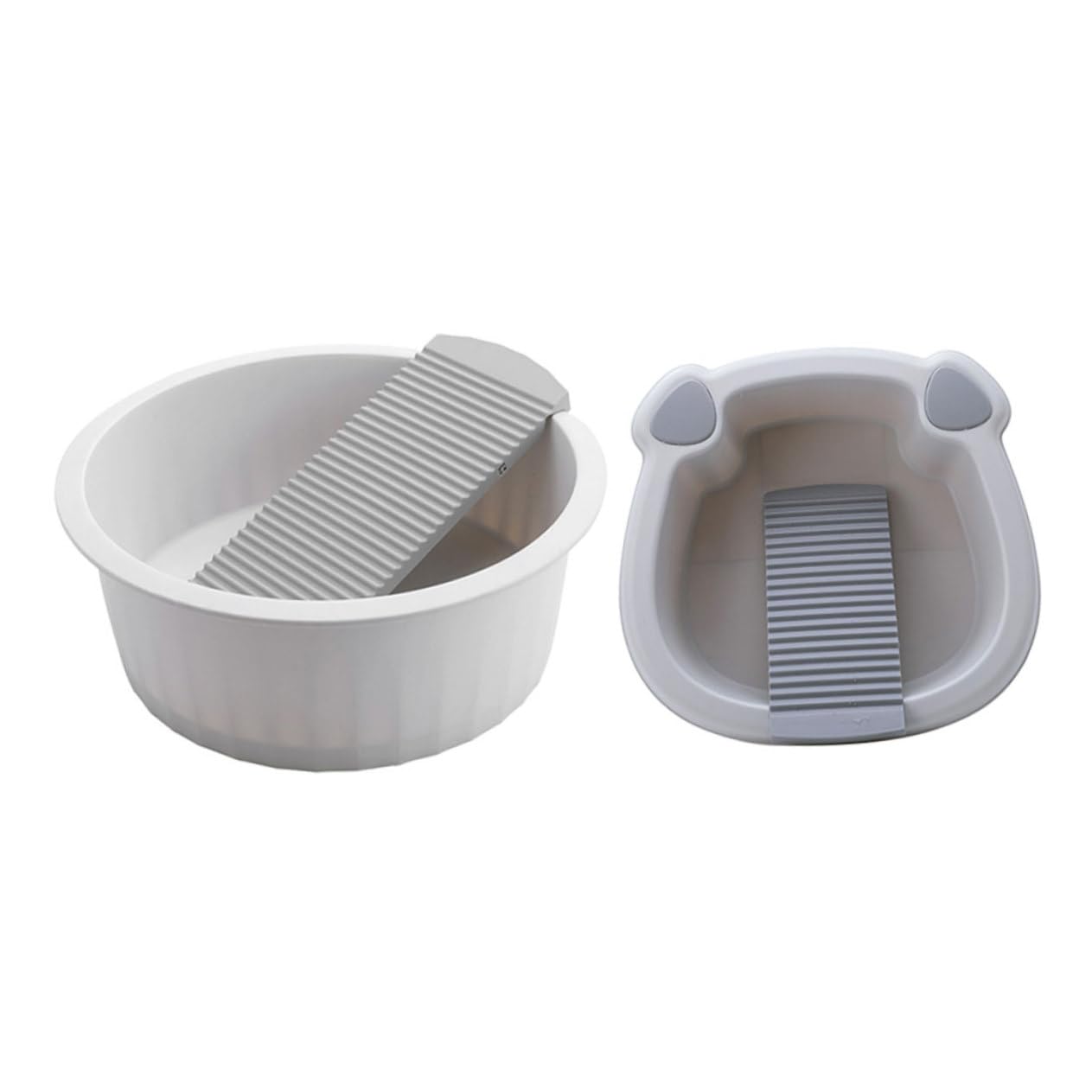 TOPBATHY 2 Pezzi Lavatoio Portatile con Tavola per Lavaggio Lavabo Antiscivolo per Bucato e Uso per Dormitori Include Scrubbing Board e Design Compatto