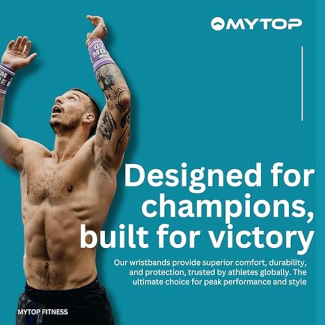 MYTOP Sweatbands for Wrist and Wrist Wrap - Premium Training for Functional and Cross Training, Tennis, and Workouts - Flexible, Sweat-Absorbing Fabric - Ideal for All Sports