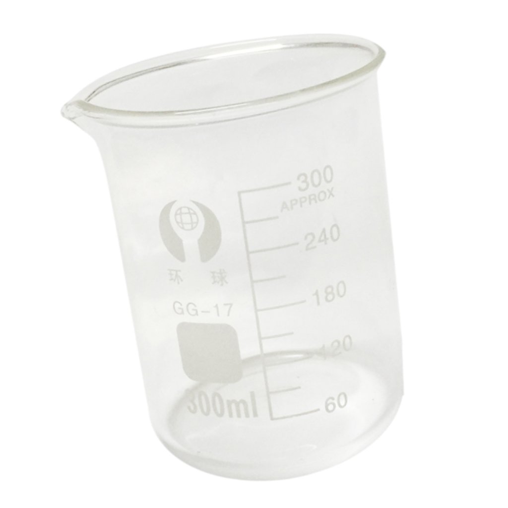 7.5x 10.3cm 300ml Beaker Borosilicate Glass Low Form Graduated Lab