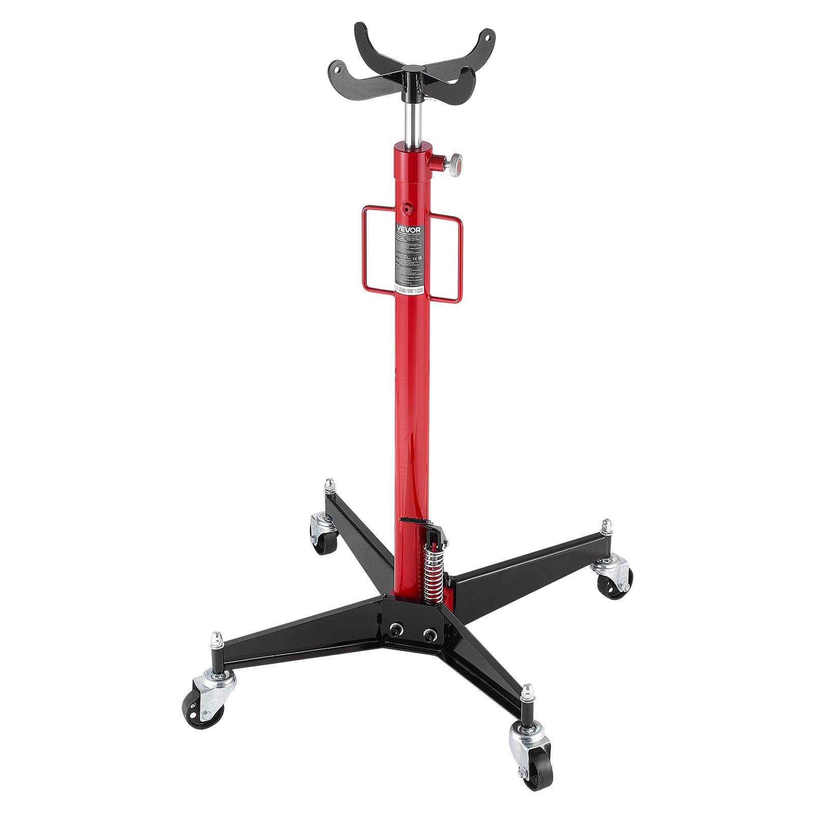 VEVOR Vérin de Fosse Hydraulique Capacité de Levage 500 kg, Cric de Transmission Télescopique, avec Roue Pivotante à 360°, Hauteur de Levage 112-187 cm, pour Soulever Boîte de Vitesse, Garage Atelier