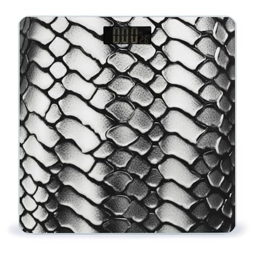 Báscula digital para baño Snake Skin blanco y negro miniatura 1