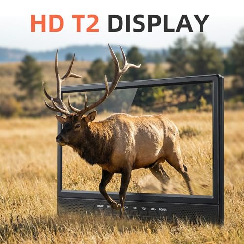 DESOBRY 12 Zoll Tragbarer Smart TV mit Android, Mini Fernseher für Küche, Caravan, Camping, HDMI USB AV Kopfhörer, DVB-T2 Freeview, 180° Verstellbarer Stand – Bild 5