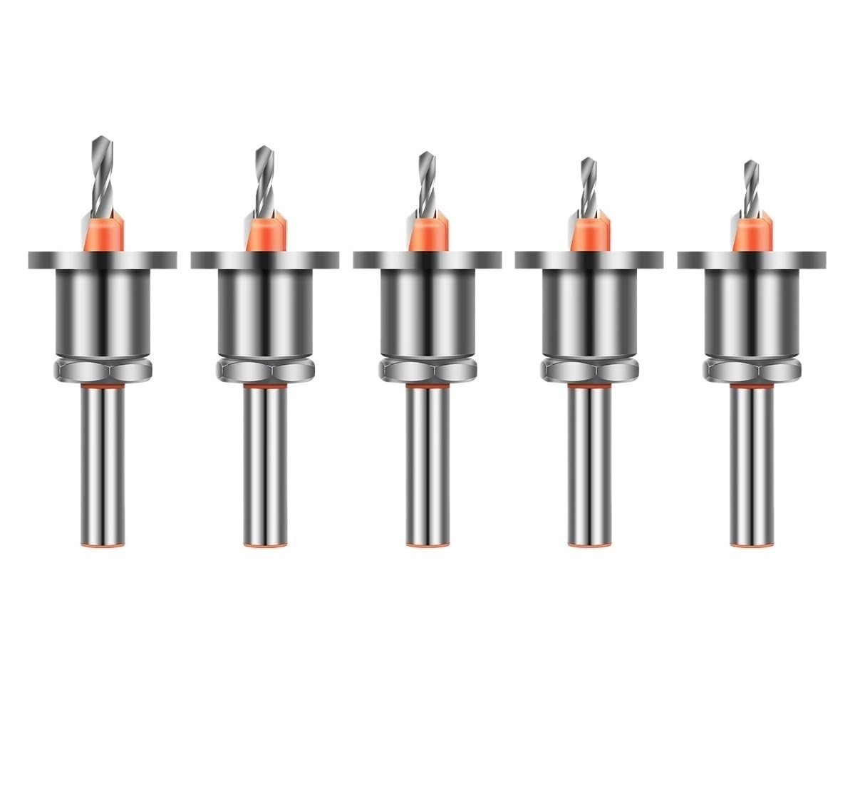 1/5 szt. regulowanych wierteł stożkowych – trzpień 8 mm 10 mm, ogranicznik rdzenia frezarki do drewna, frez ze stopu do otworów na śruby(5PCS 8mm Shank)