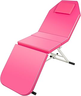LENJKYYO Camilla de masaje plegable de 3 zonas, portátil, ligera, SPA, cama de salón, mesa de masaje, mesa de masaje, 3 zonas de color a elegir, cama de masaje, cama de masaje, color rosa