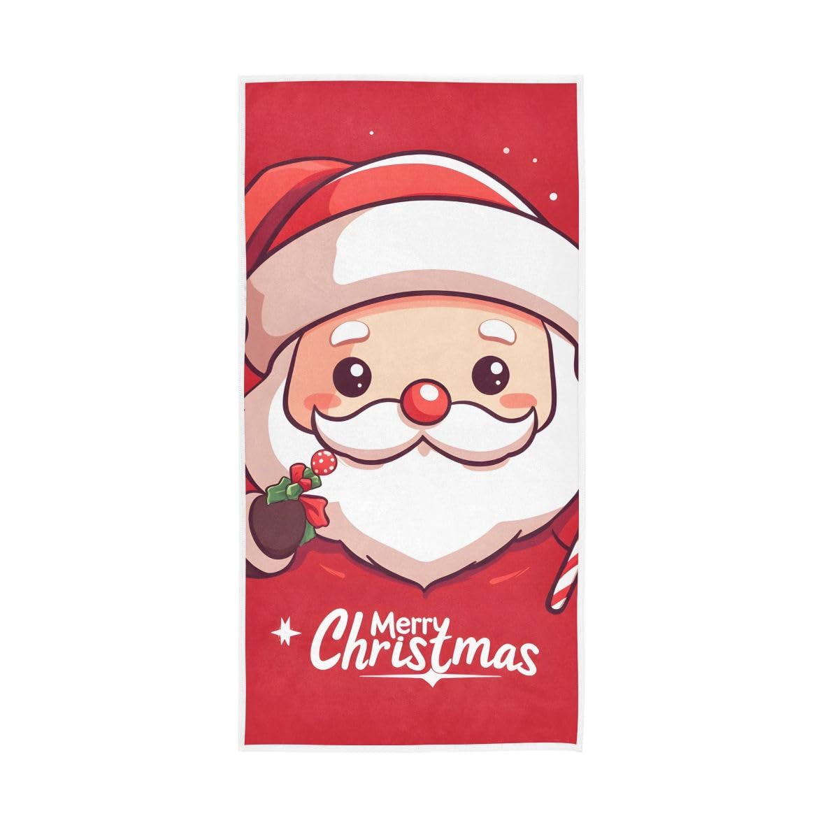 HUYGD Cartoon Santa Claus Red Hand Towels Decorative, Hand Towel for Bathroom, Shower, Hotel, Spa 15 x 30 Inches
