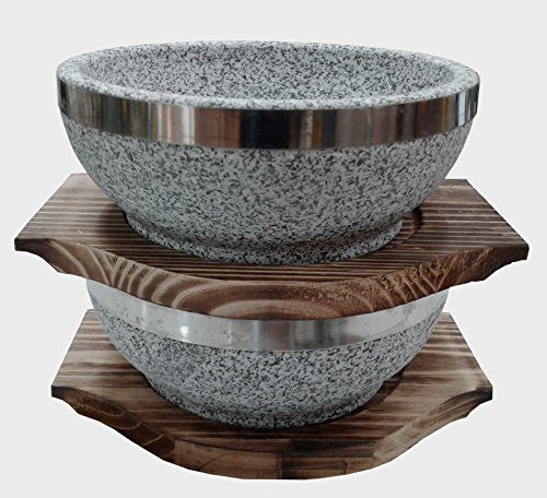 Sunrise Natural Stone Bowls (2 Bowls + 2 Trivets) - Thumbnail 3