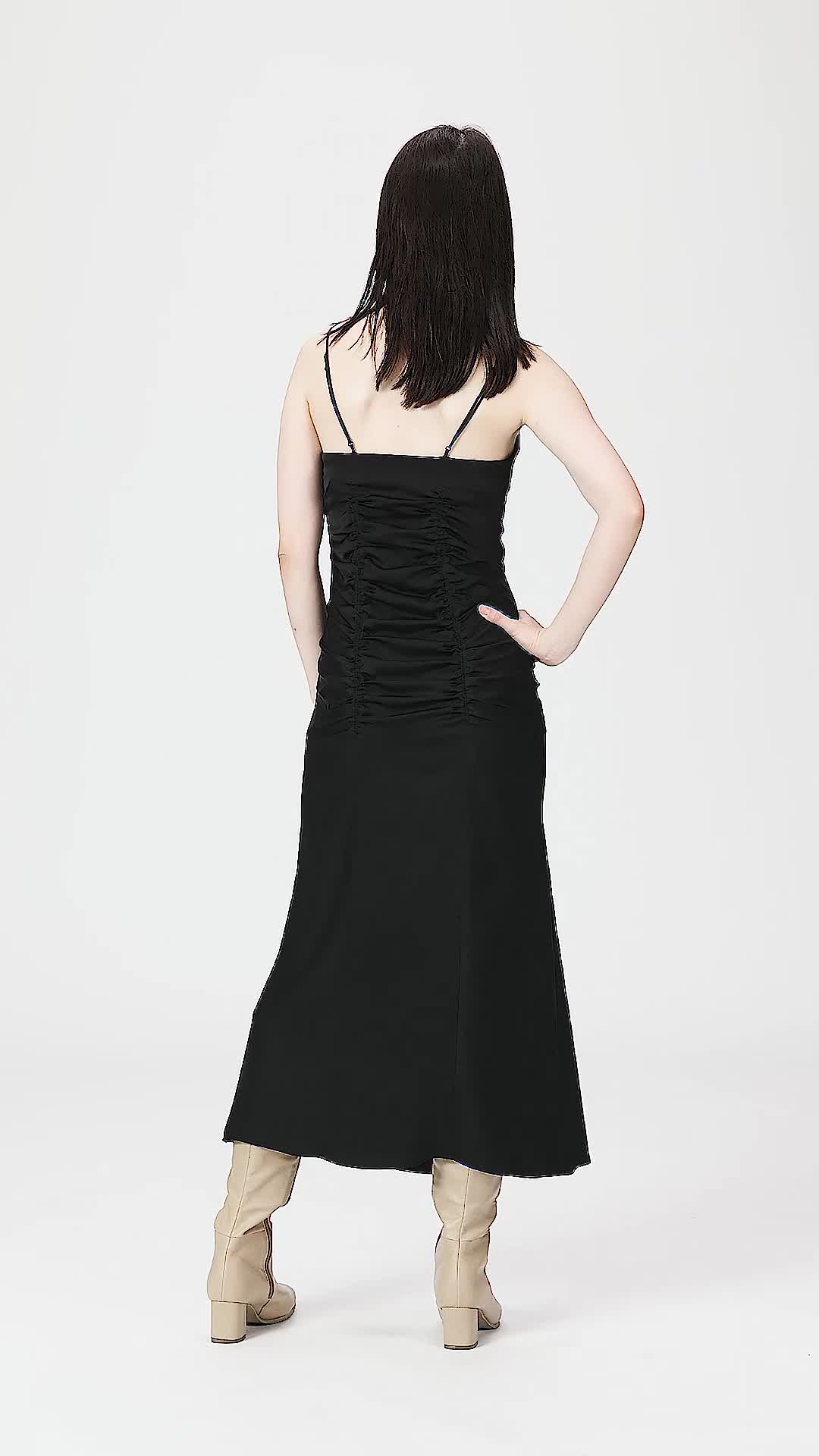 Amazon.co.jp: [フレイ アイディー] ドレープサテンキャミワンピース