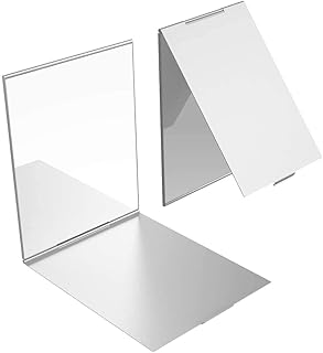 YoungRich 1 PCS Little Travel Mirror Specchio Pieghevole Portatile da Tasca Specchio Compatto per Trucco Make Up Hair Styling e Rasatura 17x13x0,5 cm Argento