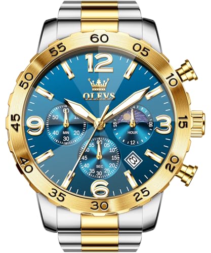OLEVS Relojes para hombre, 44 mm, esfera triangular, correa de ac...