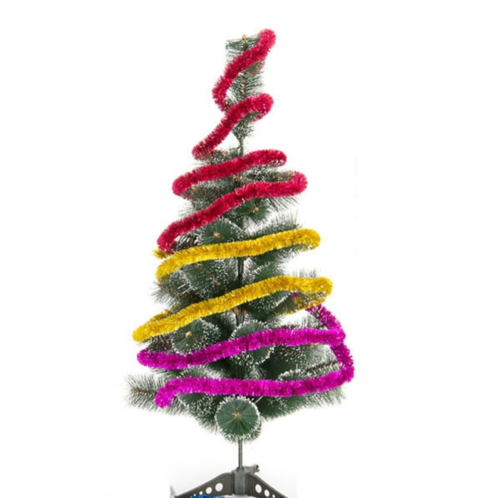 Guirnalda de espumillón de Navidad, Paquete de 4 guirnaldas de oropel navideñas de 2,3 MX 8,5 cm,(Green,5cm Breite)