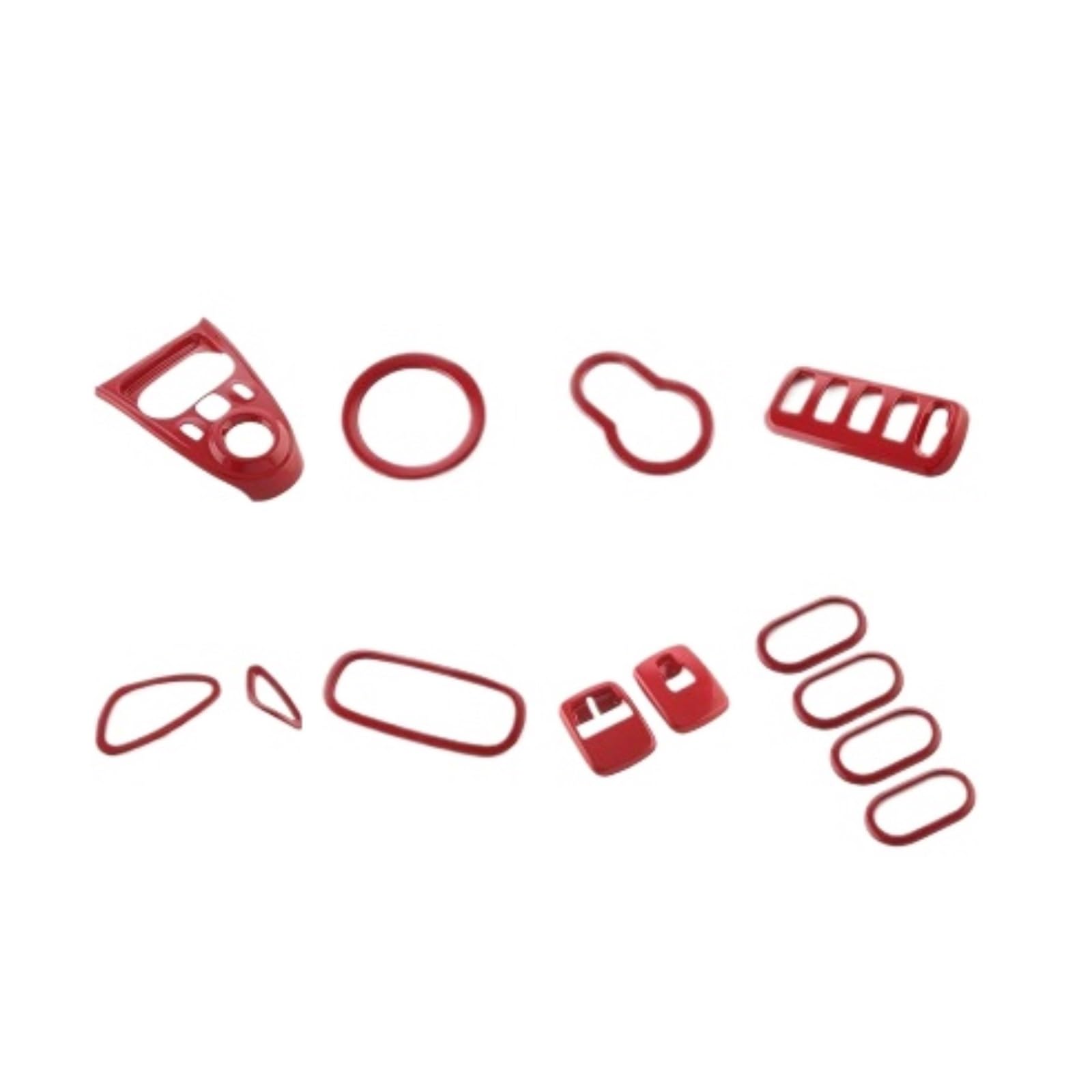 QBKGMEWCA Interior Modification Shift Knob Handle Decorative Sticker Trim Compatible for Smart Compatible for Mercedes-Benz Fortwo Four Red(Type4)