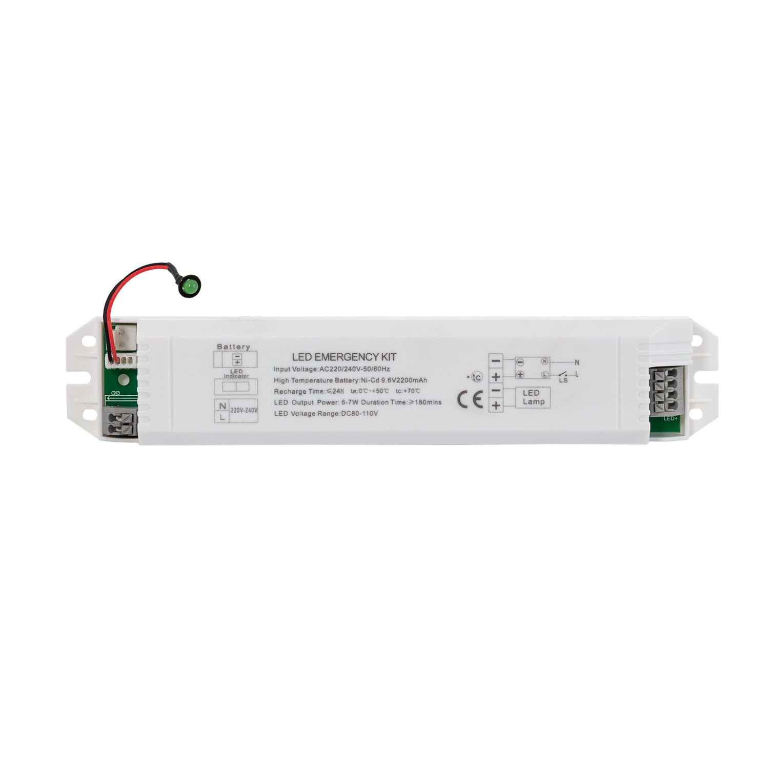 LEDKIA LIGHTING Kit de Emergencia para Luminarias LED Permanente/No Permanente 7 W