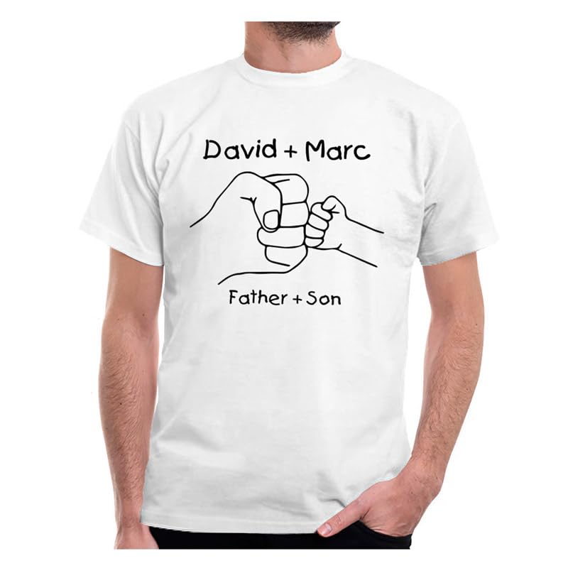 Wanapix | Camiseta Papa Personalizada | 100% Algodón | Regalo Día del Padre | Regalo Hombre Cumpleaños | Talla L | Padre e Hijo
