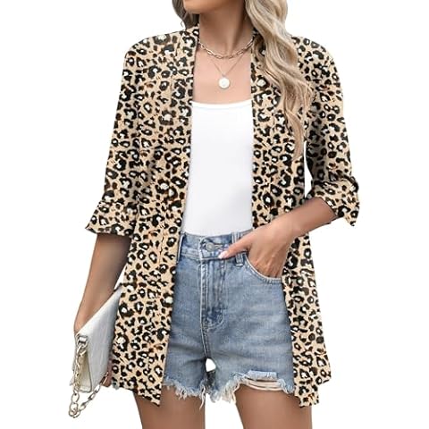 IECCP Leopard 3/4 Sleeve Cozy Cardigan Cover