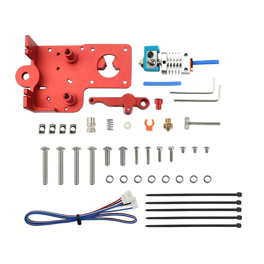 Extrudeuse MK8 pour imprimante 3D Version améliorée Ender-3/3s/v2 Double vitesse/poulie Installation courte portée Plaque de fixation