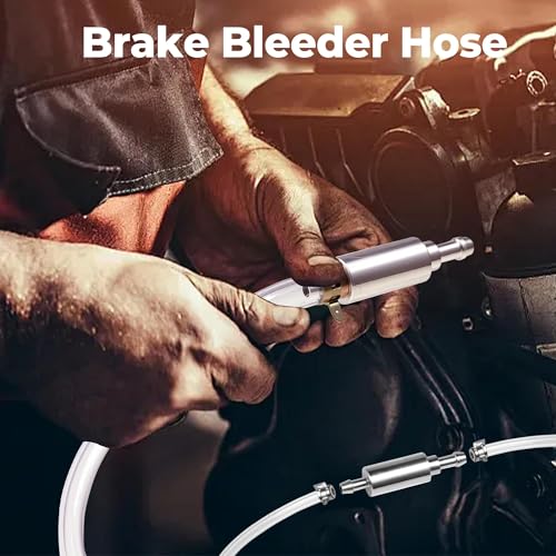 Image of MAKABEE Brake Bleeder Hose with One-Way Check Valve - Universal Brake Fluid Bleeding Kit for Car Motorcycle Clutch System, Anti-Backflow Soft Tube with Screw Caps & Spring Clamps