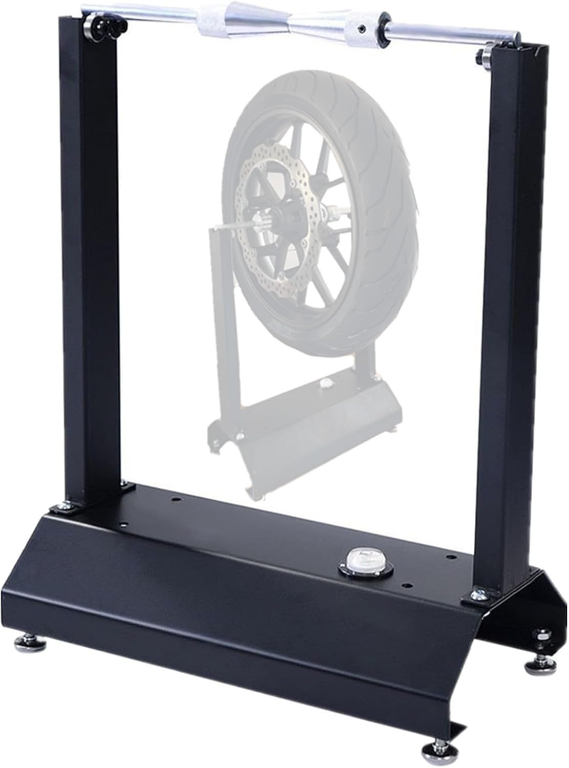 MOTOOS Motorcycle Wheel Balancing Stand Universal Tire Balancer, Black (with Bubble)