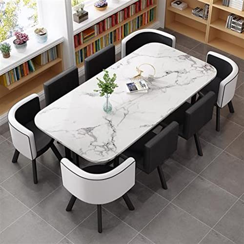 ダイニングテーブルセット 8人掛け ダイニング 7点セット 8人に適小さなスペースのキッチン用 ダイニングテーブルセット リビングルダイニングテーブルとチェアバルコニーオフィスラウンジガーデン会議室ネイルショップ服ストアコーヒーショップ モダンデザインテー