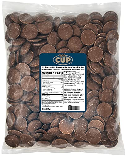 By The Cup Milk Chocolate Melting Wafers 5 lb Bag for Chocolate Fountain, Fondue Sets, Molds and More