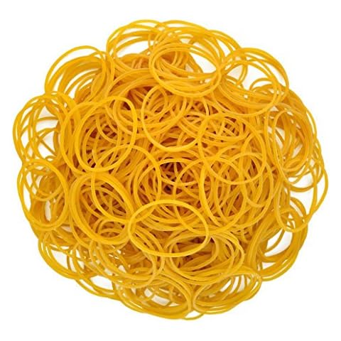 Rbenxia 1000pcs Rubber Bands, Yellow Bank Paper Bills Money Dollars Elastic Stretchable Bands, Sturdy General Purpose Rubber Bands for Home Bank Office Industrial Crafts Use Rubberbands Rubber Ring Cover