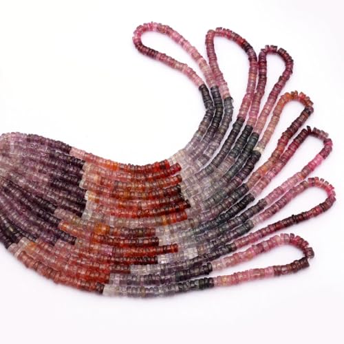 Perles Heishi multi-spinelles 4-5mm naturelles AAA+ pour création de bijoux de 40cm - 5
