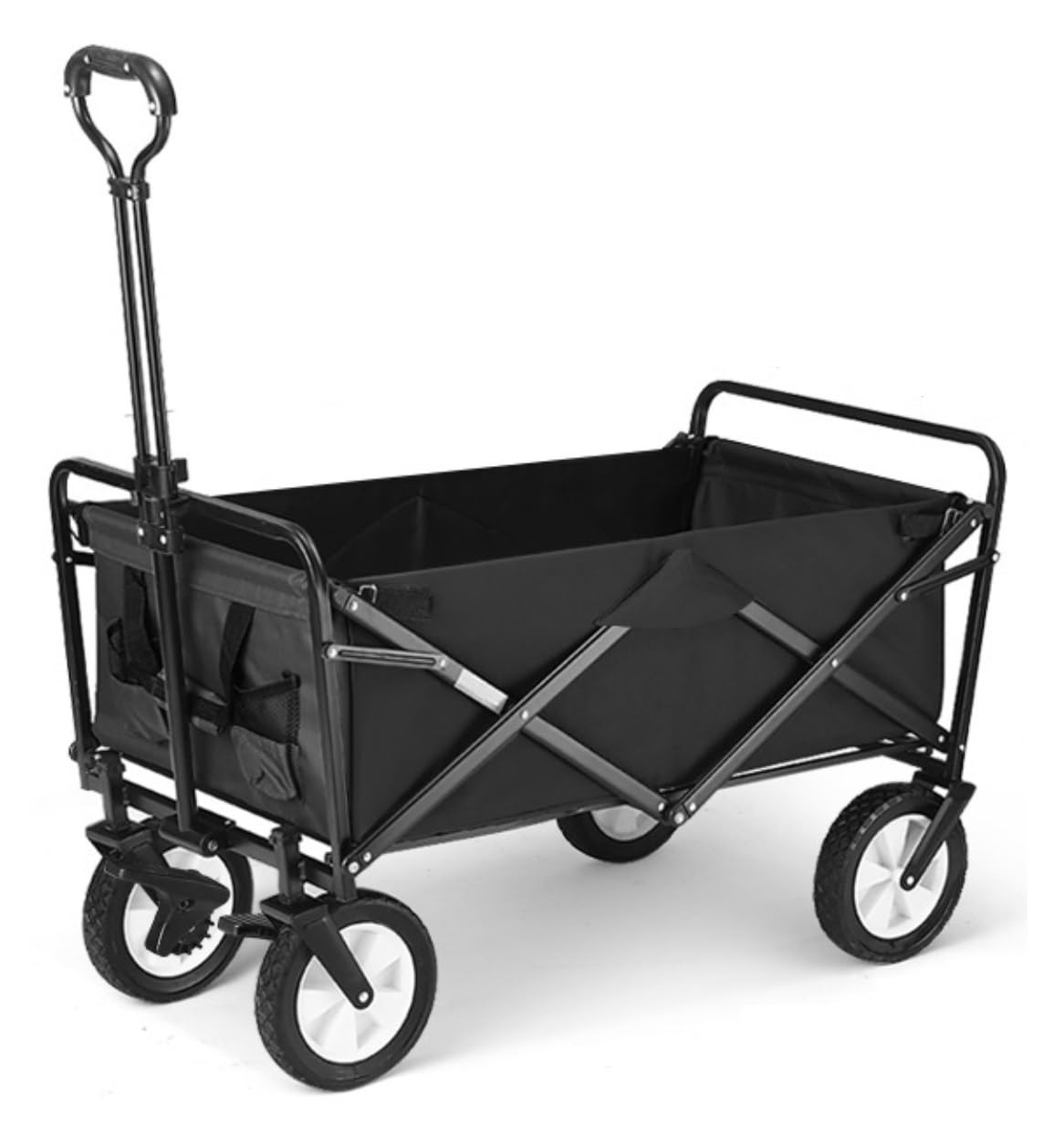 Garden Garden Cart with 4 Wheels Heavy Duty Foldable Pull Wagon Beach Trolley Folding Truck Buggy(B)