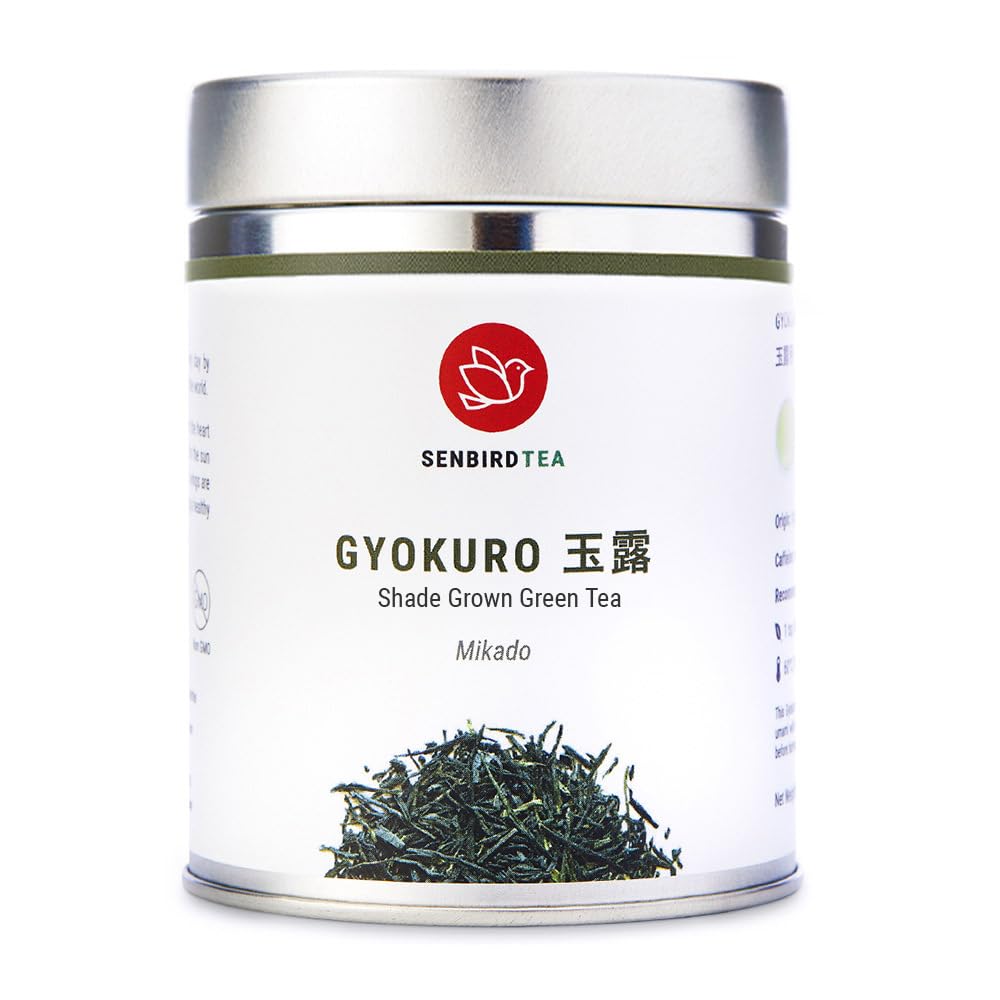 Sponsored Ad - Premium Gyokuro, Japanese Shade Grown Green Tea - From Kyoto Japan - Imperial Loose Leaf Green Tea In Airtight Tea Tin (1.76oz/50g) (Mikado)