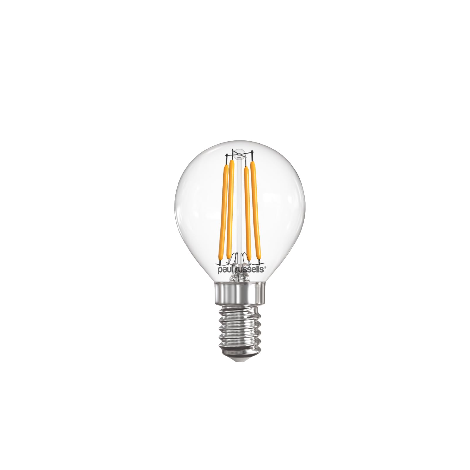 paul russells Dimmable Filament Golf Ball LED Bulbs, Small Edison Screw, E14, SES, 4.5Watt 470LM G45 40w Equivalent, Mini Globe 2700K Warm White, Energy Saving, Decorative Chandelier Lamps, Pack of 1