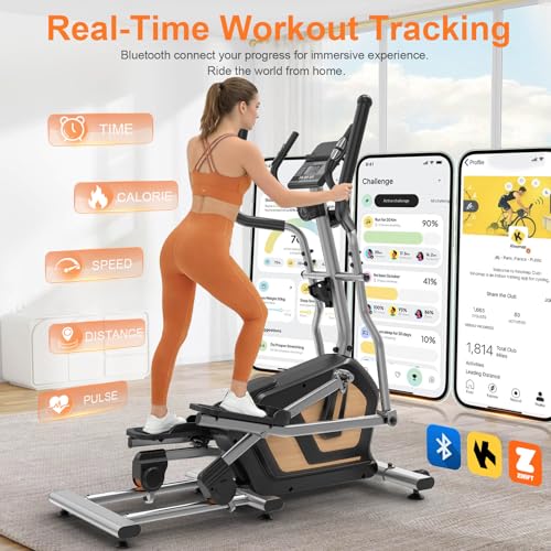 Elliptical Cross Trainer For Home, Elliptical Machine with 16 Level Quiet Resistance, Bluetooth APP to LCD Monitor, 17.7IN Stride, New Upgraded Cross Trainer 3 in 1 Fitness Max Weight 330LBS - Image 6