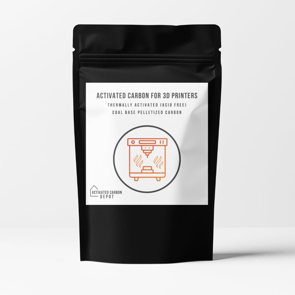 Pellet Carbon for 3D Printing & Laser Fume Filtration | Activated Carbon Depot | Low-Dust 3D Printer Filter Replacement Media | Thermally Activated 4MM Pelletized Carbon